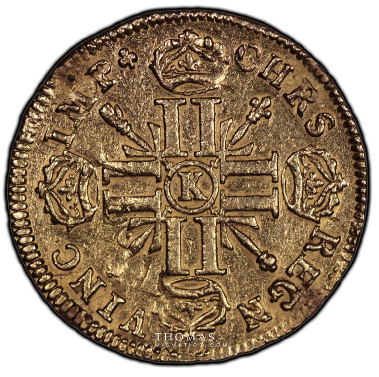 Louis XIV - gold - Louis d'or aux 8L aux insignes - 1701 K Bordeaux