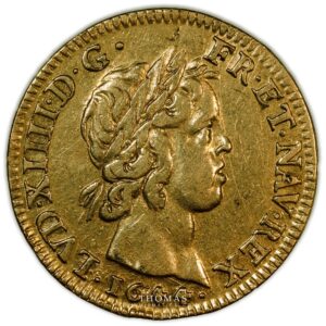 Louis XIV – Gold Louis d’or à la meche courte – 1644 A Paris