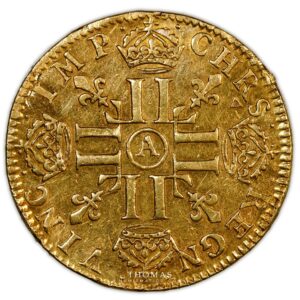 Louis XIV – Gold Louis d’or à la meche longue – 1648 A Paris