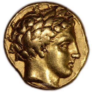 Macédoine – Philippe II – Statère or – Pedigree Bourgey 1975 obverse gold