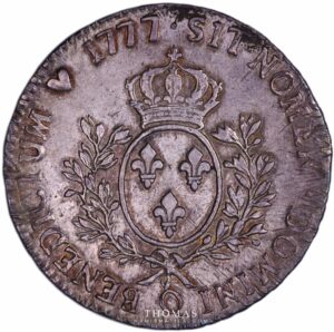Louis XVI - Ecu aux branches d'olivier - 1777 Q Perpignan - Variety horn on Head