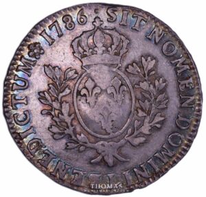 Louis XVI - Ecu aux branches d'olivier - 1786 L Bayonne -Dolphin crowned countermark