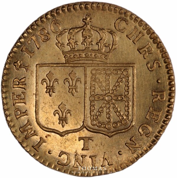 Louis XVI - Gold - Louis d'or à la tête nue - 1786 T Nantes -Vendée Treasure