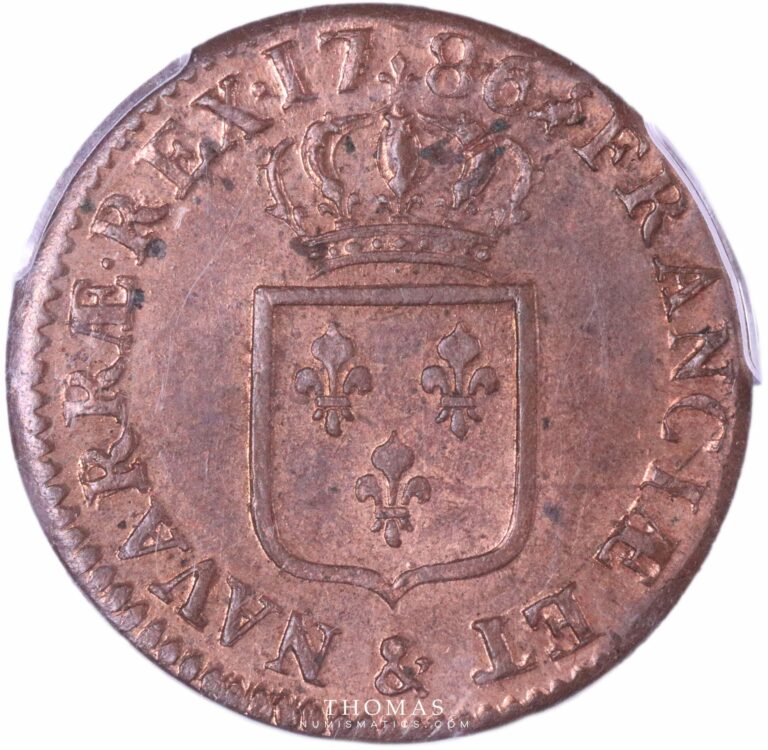 Louis XVI - Sol à l'ecu - 1786 & Aix - PCGS MS 64 RB - variety LUDOA