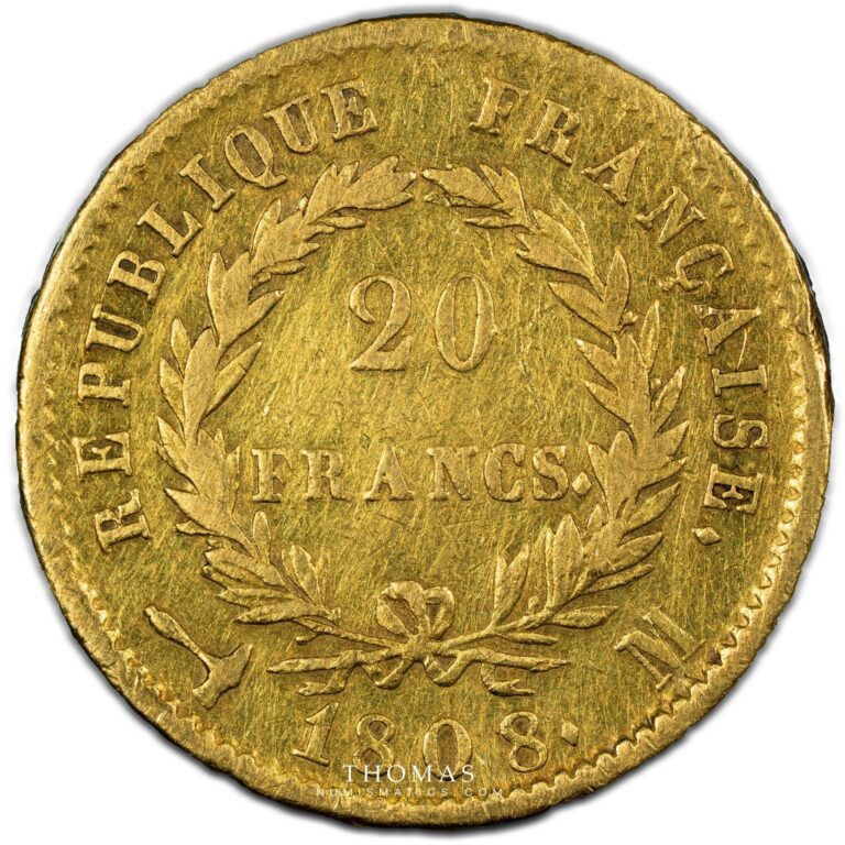 Napoleon I - 20 Francs or - tete lauree - 1808 M - Toulouse - 2