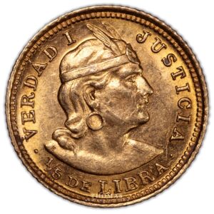 Pérou – 1-5 Libra or 1919 obverse gold