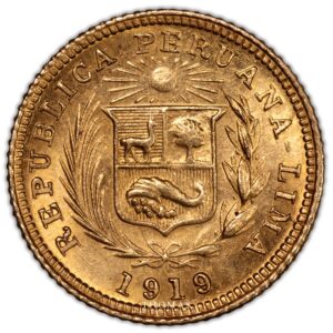 Pérou – 1-5 Libra or 1919 reverse gold