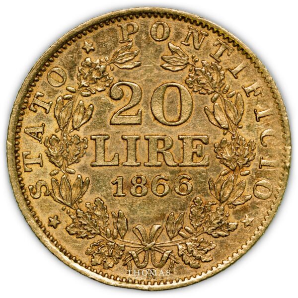 Gold - Vatican - Pius IX - 20 lire - 1866 Roma
