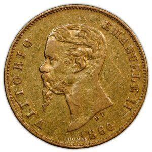 Italy - Emilie-Romagne - Vittorio-Emmanuele II - Gold 10 lire or 1860 B Bologne - 1145 examples