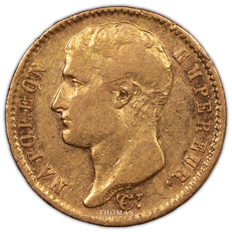 Gold 20 francs or 1807 U turin obverse