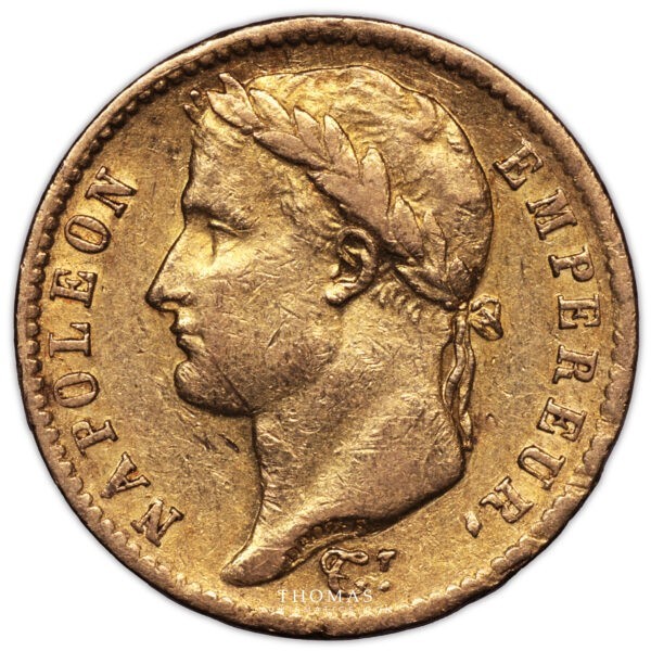 avers de 20 francs or de napoléon Ier 1812 atelier de Rome