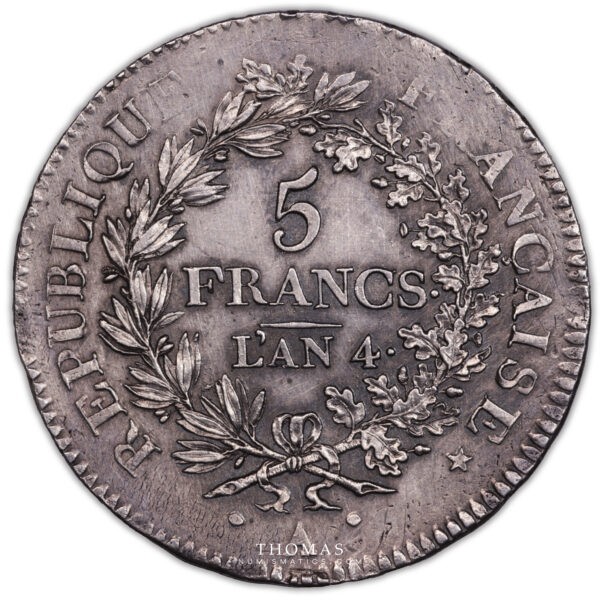 5 francs union et force an 4 A SUP revers