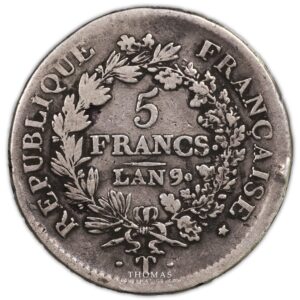 5 francs union et force an 9sur5 T nantes reverse