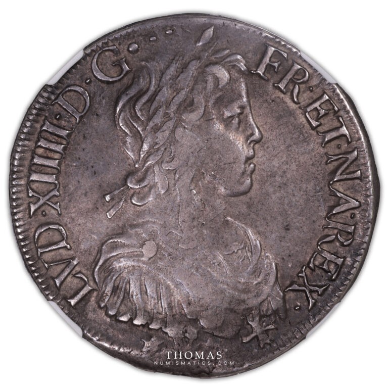 ecu de navarre meche longue Louis XIV 1654 saint palais avers