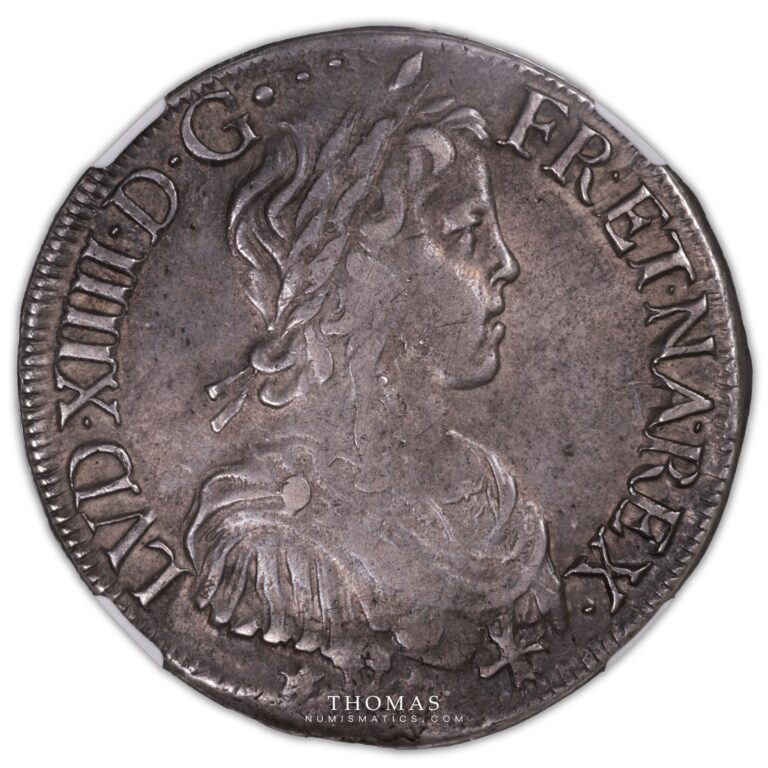 ecu de navarre meche longue Louis XIV 1654 saint palais obverse