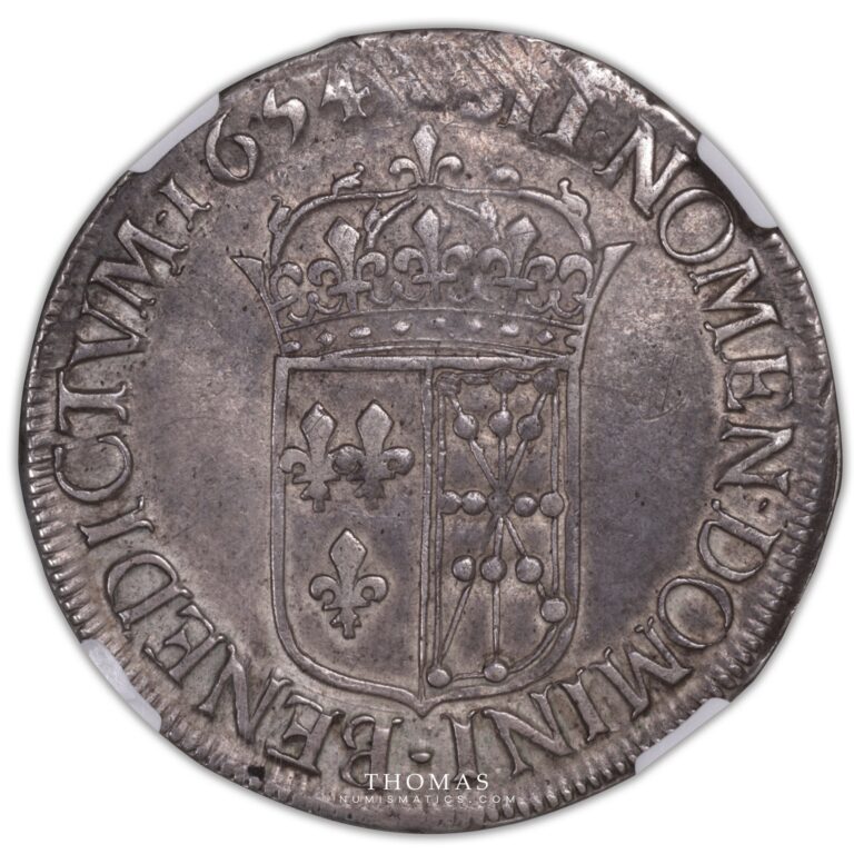 ecu de navarre meche longue Louis XIV 1654 saint palais reverse