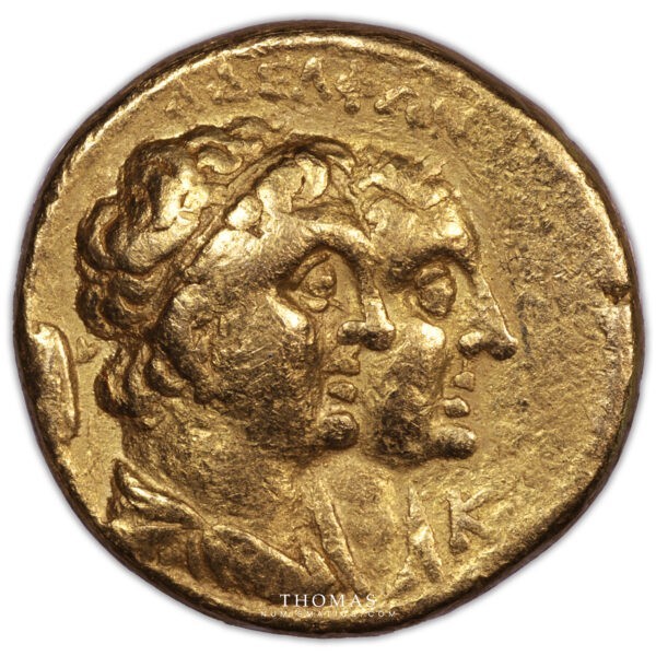 Egypte - Ptolémée II et Arsinoë II - Ptolémée Ier et Bérénice I - Demi Mnaïeion or - Alexandrie-1
