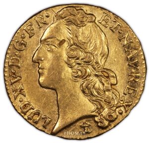 Louis or bandeau 1744 aix obverse gold