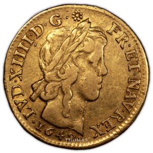 Louis XIV meche longue 1649 A obverse gold