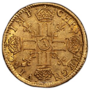 Louis XIV meche longue 1649 A reverse gold