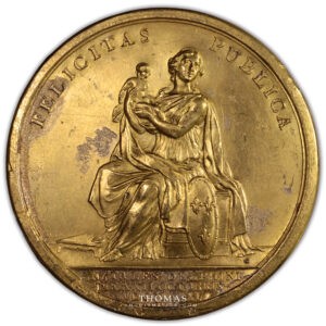 Medaille louis xvi or 1781 naissance du dauphin revers