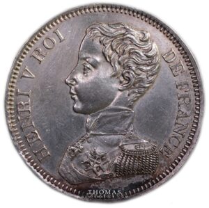 5 francs obverse pretender Henry V Brussels 1831