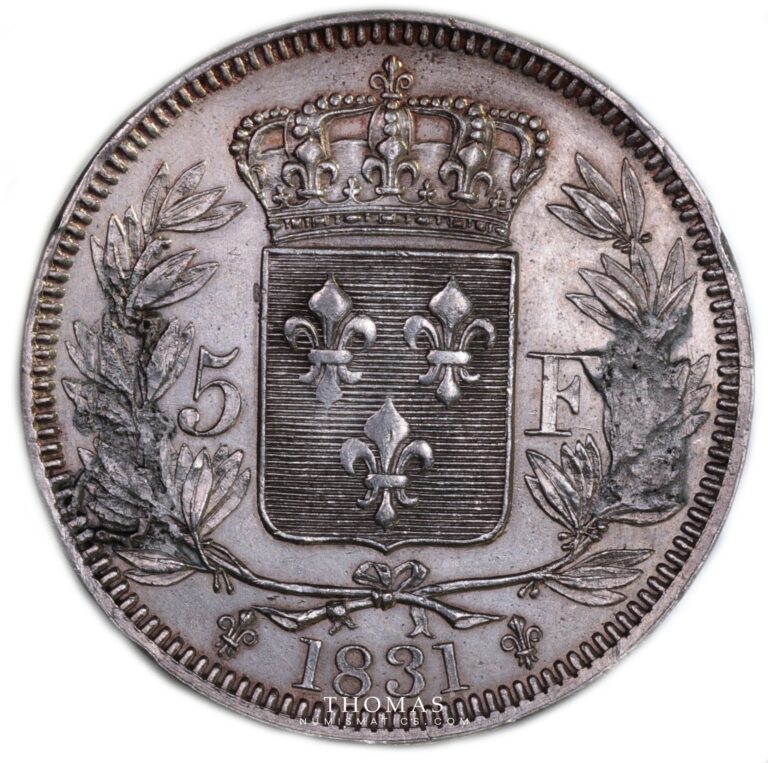 5 francs reverse pretender Henry V Brussels 1831