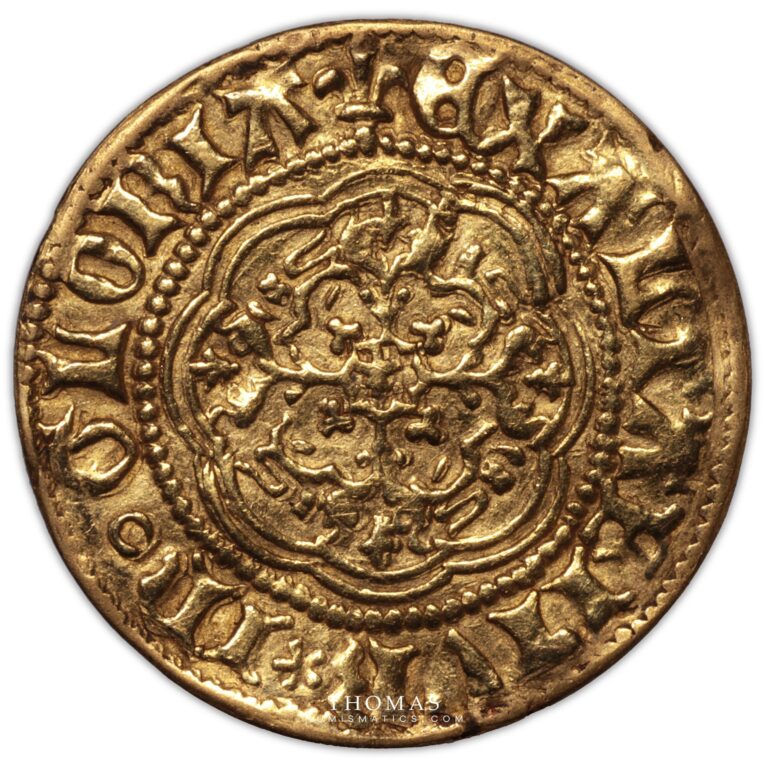 Angleterre – Henri VI – Quart de noble d’or à la rose – Londres reverse