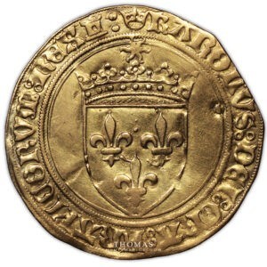 Charles VIII – Ecu d’or au soleil – 1ère émission – Tours – Pedigree avers