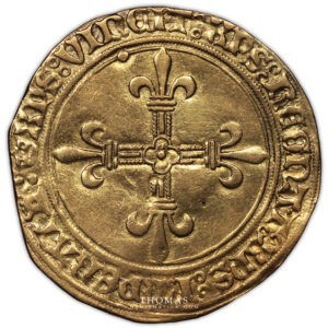 Charles VIII – Ecu d’or au soleil – 1ère émission – Tours – Pedigree revers