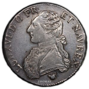 Ecu - aux branches d'olivier - 1777 Q Perpignan - Variety Horn on Head obverse-2