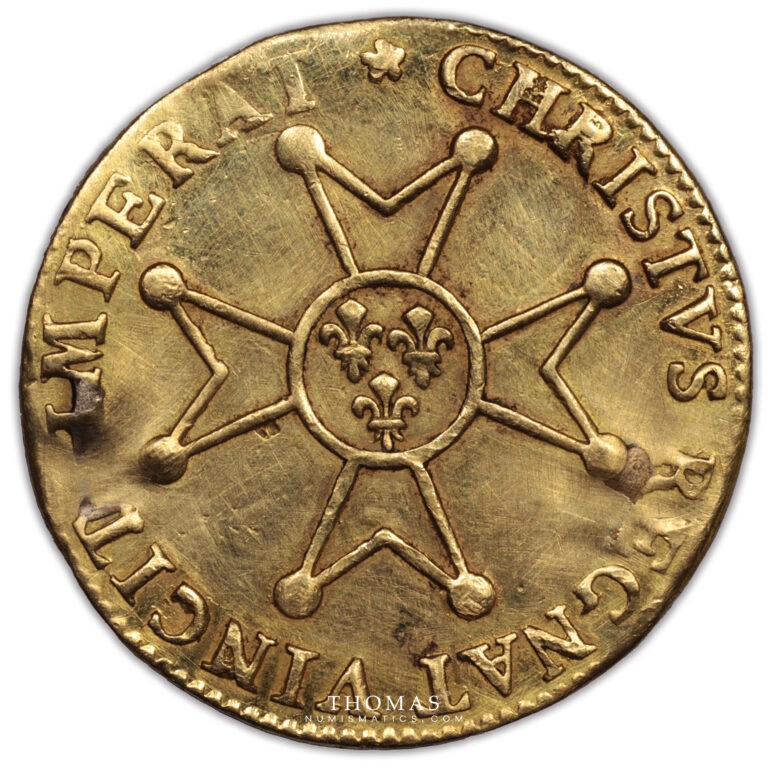Louis XV – Louis d’or à la croix du Saint-Esprit – 1718 A Paris -4 revers