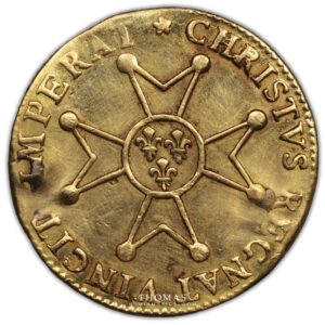 Louis XV – Gold Louis d’or à la croix du Saint-Esprit – 1718 A Paris -4 reverse
