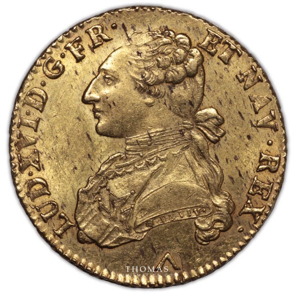 Louis XVI – Double Louis d’or au buste habillé – 1780 W – Lille – 9240 exemplaires avers