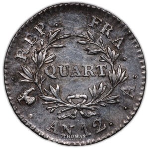 Napoleon I - quart franc an 12 a paris revers