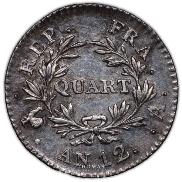 Napoleon I - quart franc an 12 a paris revers