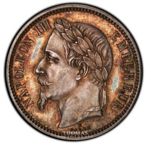 1 franc essai napoleon 1861 E avers PCGS SP 64