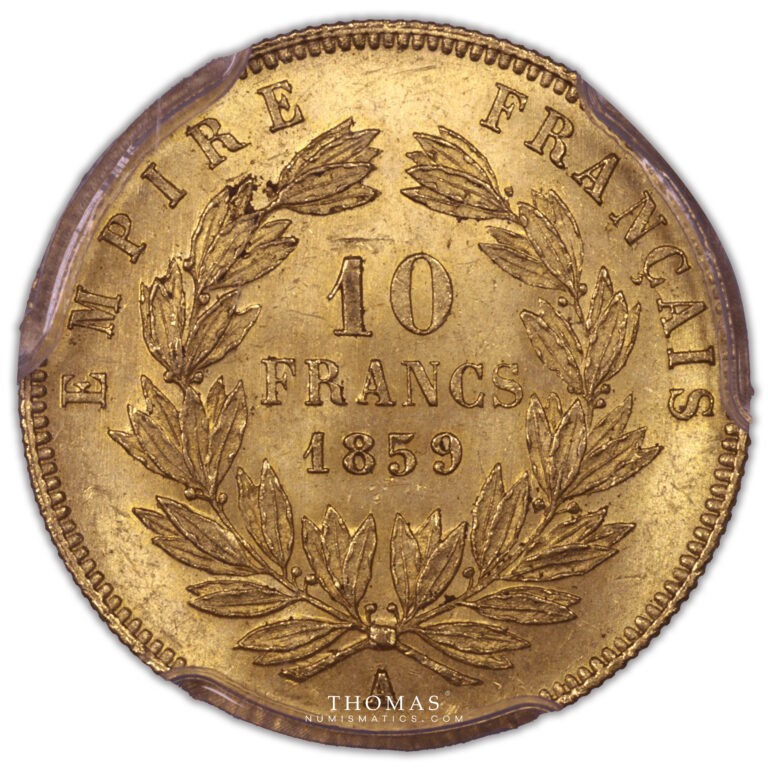 10 francs or 1859 A PCGS MS 64 revers