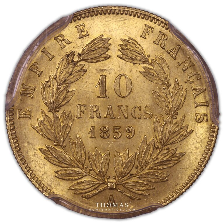10 francs or 1859 A PCGS MS 64 reverse