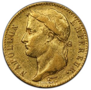20 franc or gold napoleon ngc obverse PCGS AU 50 obverse