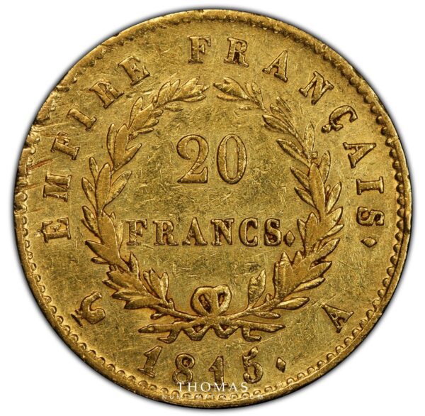 20 franc or gold napoleon ngc obverse PCGS AU 50 reverse