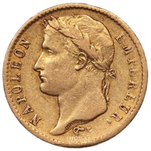 gold 20 francs or 1812 Q obverse