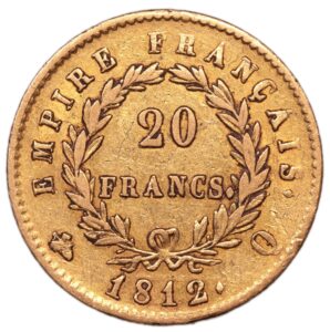 gold 20 francs or 1812 Q reverse
