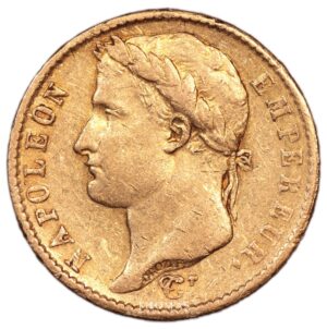 gold 20 francs or 1813 Q obverse