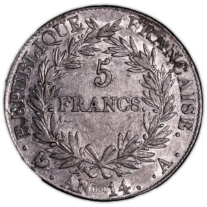 5 francs AN 14 A reverse napoleon