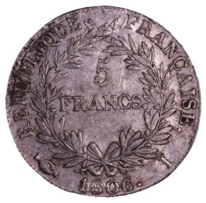 5 francs napoleon 1806 I reverse