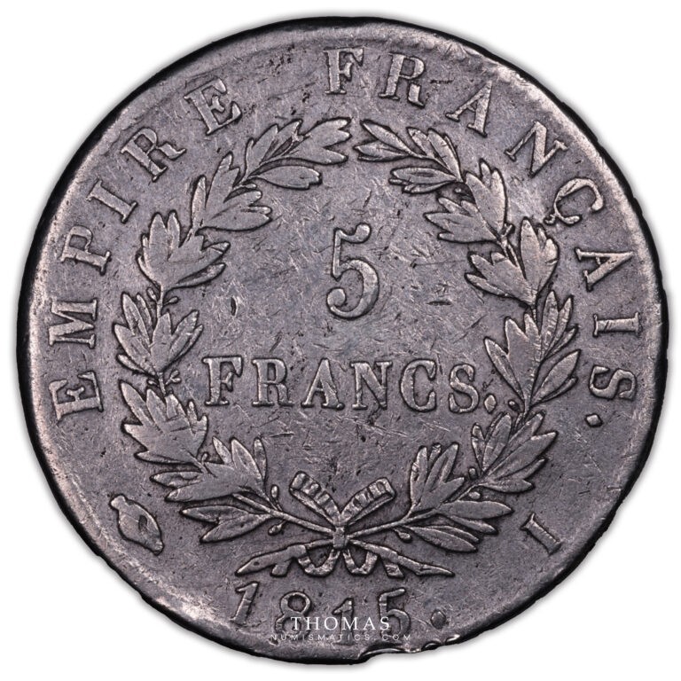 5 francs napoleon I 1815 I revers cent jours