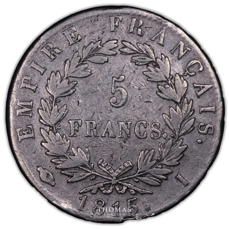 5 francs napoleon I 1815 I reverse hundred days