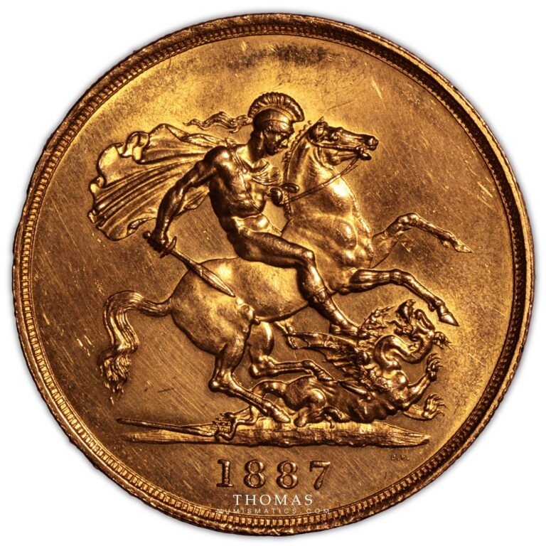 5 pounds gold reverse 1887