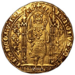 Charles V – Franc à pied or – 7 avers